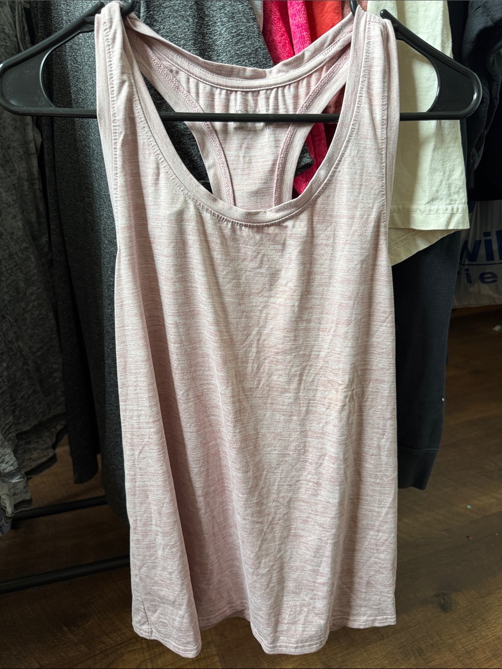 Jockey Pink Heather Racerback Athletic Tank Top Size Large